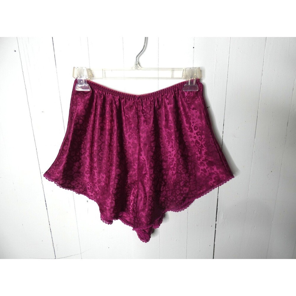 VTG 80s Erika Taylor Intimates Women's M Pink Satin Sleeve Shorts High Cut